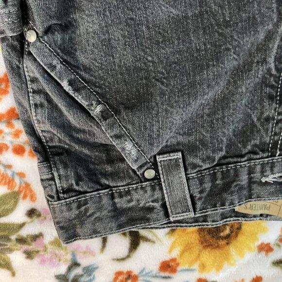 Y2K Old Navy Denim Carpenter Jeans Boys 18 Husky Cargo Faded Black - Picture 3 of 10